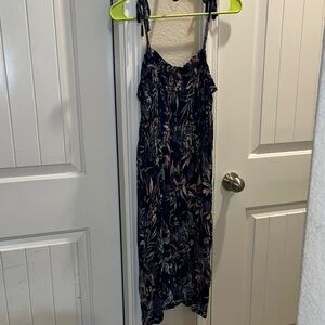 Floral Print Navy Dress